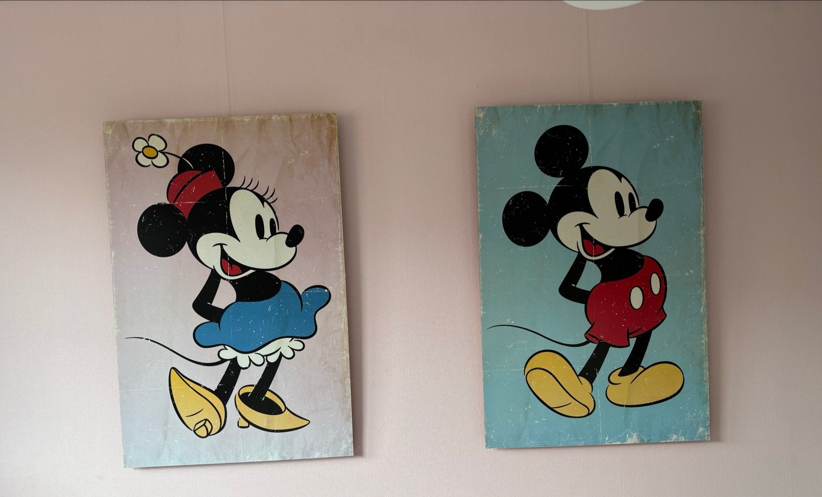 Mickey en Minnie Mouse platen, Ophalen, Gebruikt, 50 tot 75 cm, Schilderij