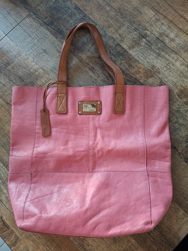 Roze leren River Island shopper tas., Ophalen of Verzenden, Gebruikt, Roze, Shopper