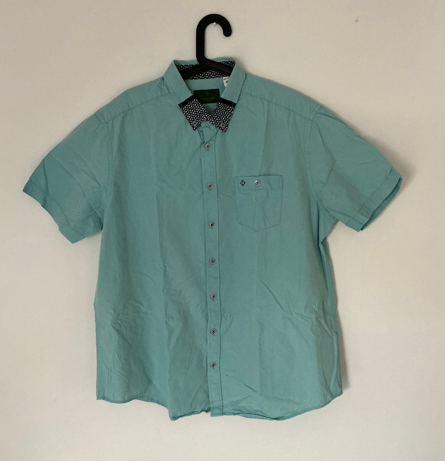 Groen overhemd charles colby, xxl korte mouwen, Kleding | Heren, Overhemden, Verzenden, Zo goed als nieuw, Groen, Overige halswijdtes