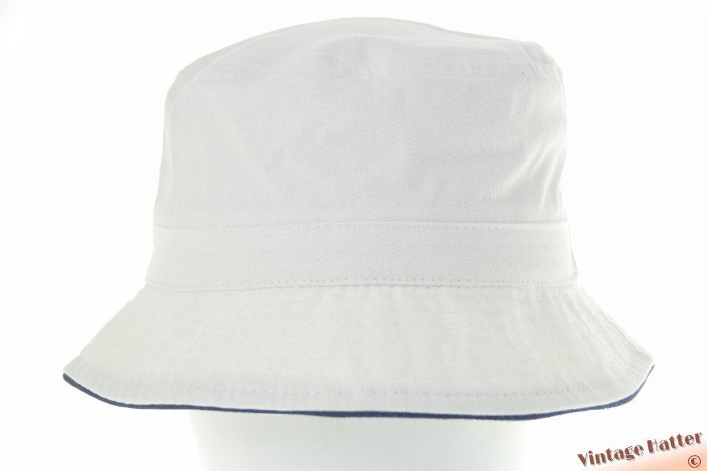 Zomer bucket of safarihoed wit met blauw randje 57, 58, 60, Ophalen of Verzenden, Nieuw, 58 cm (L, 7¼ inch) of meer, Hoed