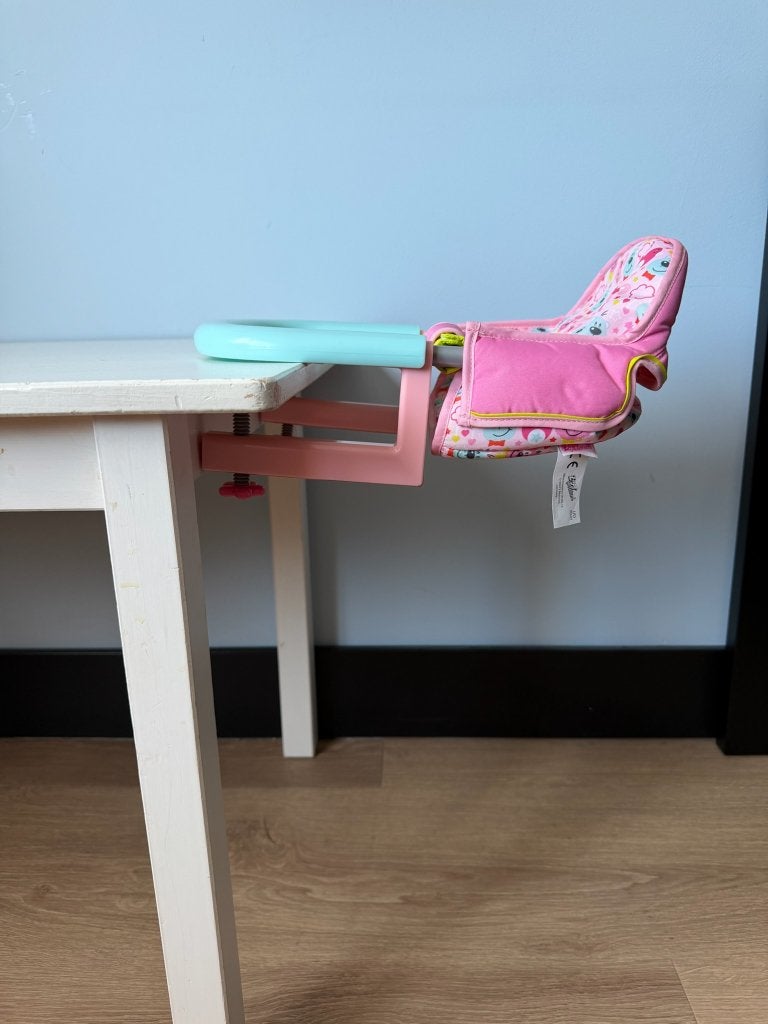 BABY born tafelstoel / eetstoel voor pop – roze/mintgroen, Ophalen of Verzenden, Gebruikt, Babypop