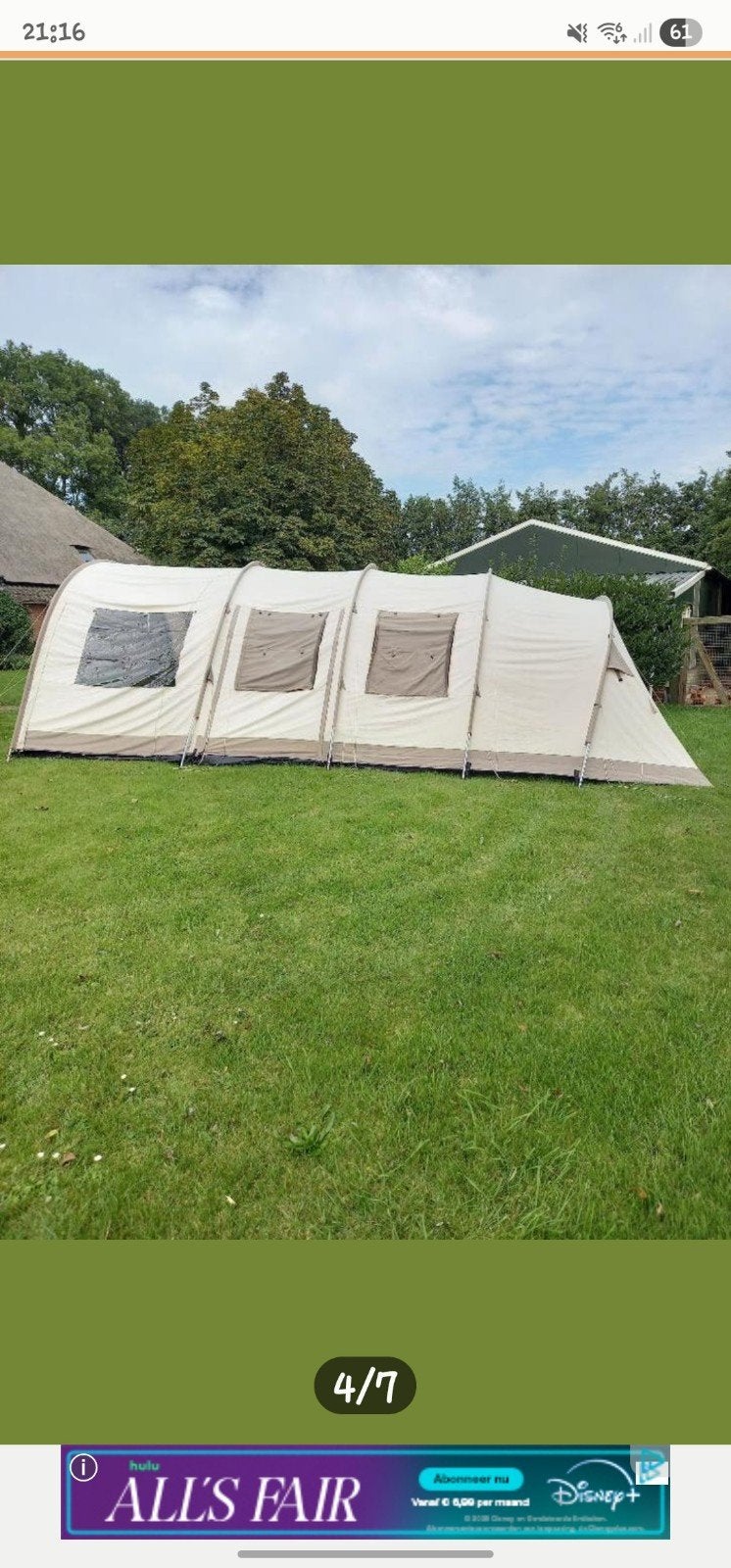 Ruime tunneltent voor 4-6 personen - Ideaal voor families, Ophalen, Gebruikt, Tot en met 6