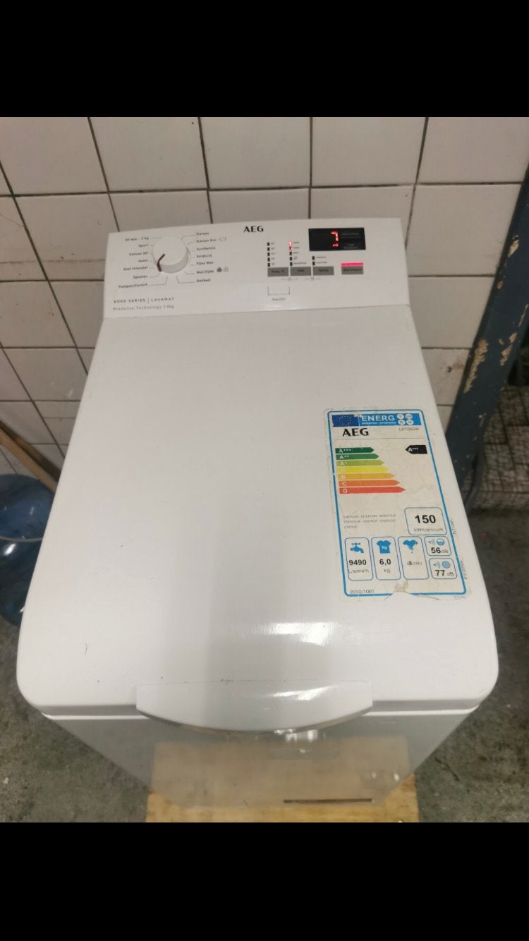 AEG bovenlader wasmachine. Deze compacte wasmachine is, Witgoed en Apparatuur, Wasmachines, Ophalen of Verzenden, 1200 tot 1600 toeren