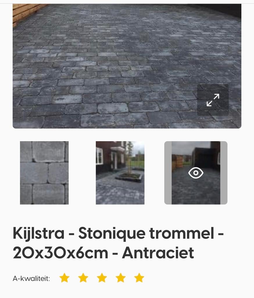 Gratis - Kijlstra Stonique trommelstenen 20x30x6cm Antraciet, Ophalen of Verzenden, Zo goed als nieuw, 200 cm of meer, 150 tot 200 cm
