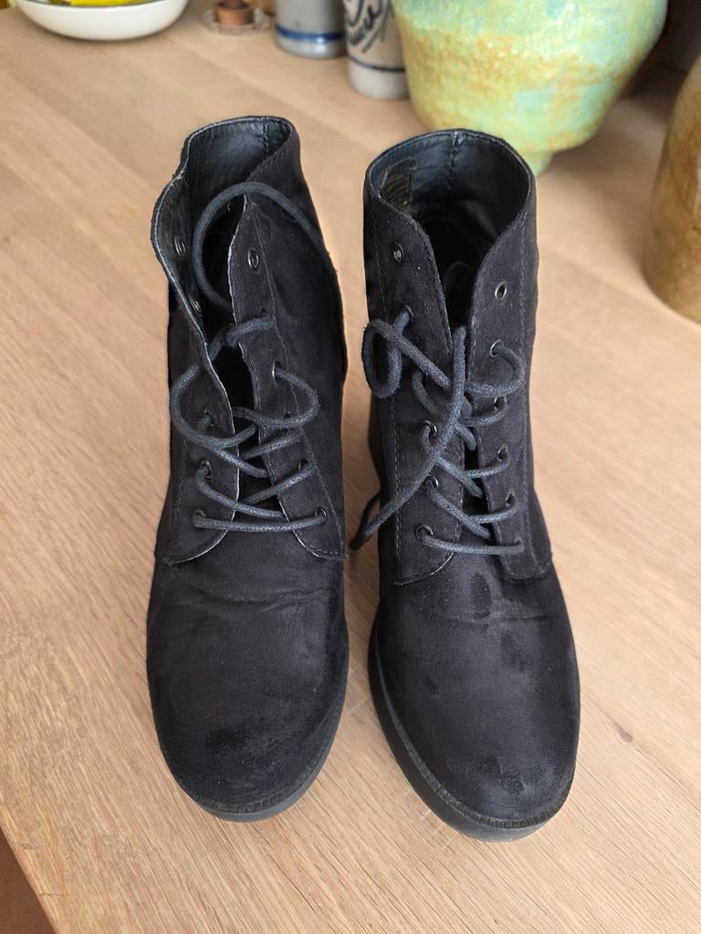 Half hoge schoenen, Kleding | Dames, Ophalen of Verzenden, Zo goed als nieuw, Zwart