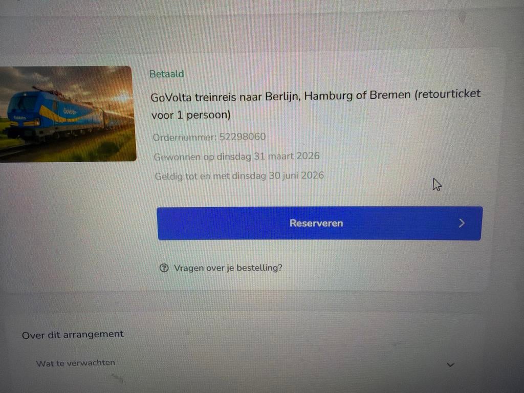 Trein ticket, Tickets en Kaartjes, Eén persoon, Trein, Met bestemming of datum