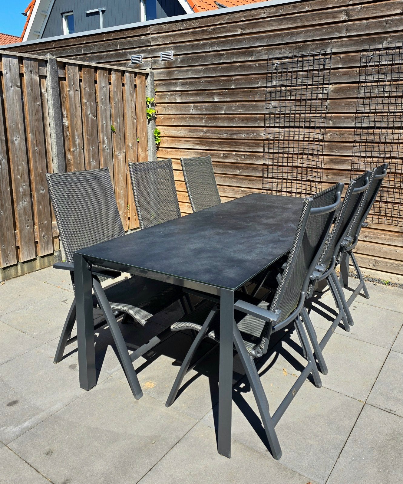 Bellagio tuinset (Kees Smit) – 6 verstelbare stoelen, Ophalen, Gebruikt, 6 zitplaatsen, Aluminium
