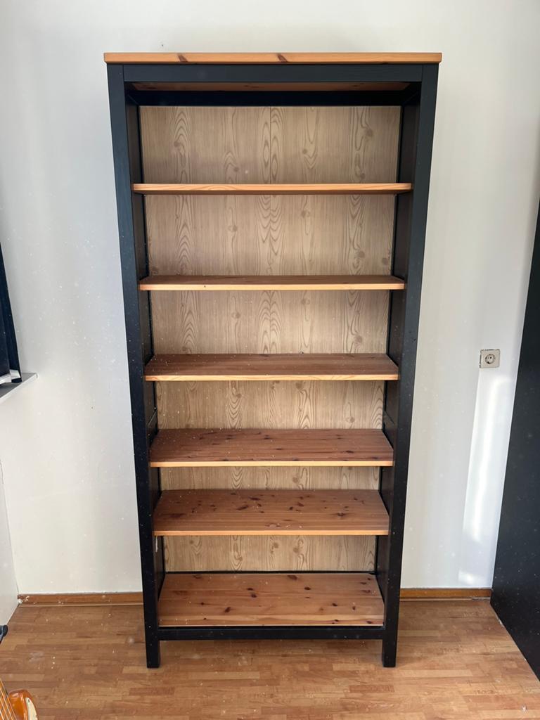 IKEA HEMNES Boekenkast,  Zwartbruin/Lichtbruin (90x197), Huis en Inrichting, Kasten | Boekenkasten, Zo goed als nieuw, 50 tot 100 cm