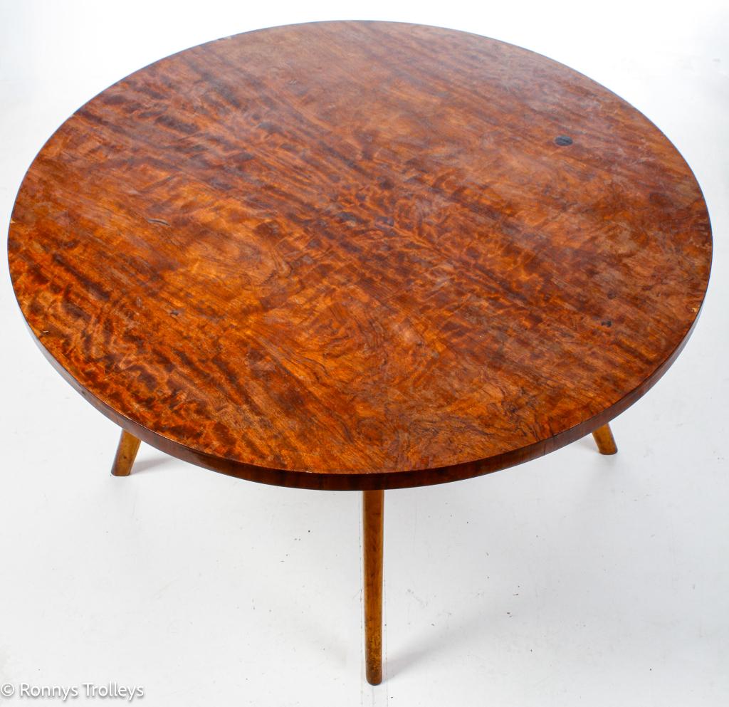 Art deco grote houten ronde tafel, Ophalen, Gebruikt, Meubelfabriek van Teijen, Art deco