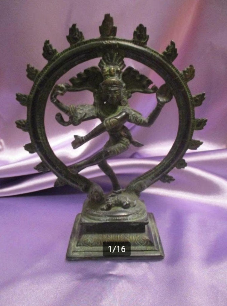 Oud bronzen beeld Shiva Nataraja, koning van de dans, Verzenden