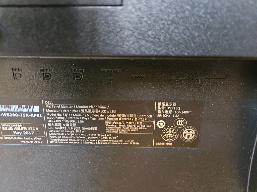 Foto 5 van Dell P2715Q 27 inch 4K IPS-monitor met verstelbare voet