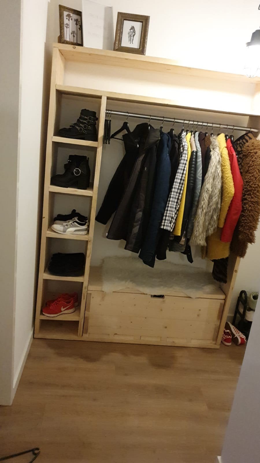 Steigerhouten kapstok 210x150x40, Ophalen, Zo goed als nieuw, 200 cm of meer