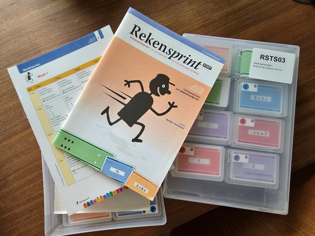 Rekensprint start met extra set sprintkaartjes met box, Ophalen, Overige vakken, Marijke Teunissen, Zo goed als nieuw
