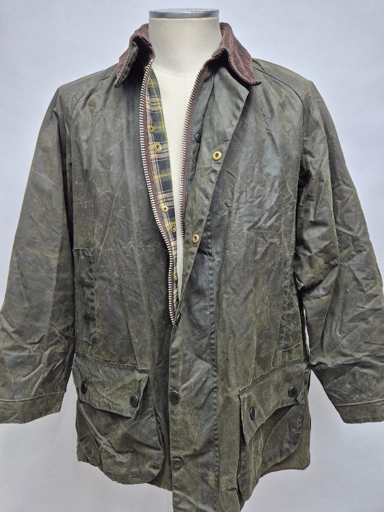 Barbour Beaufort wax jas, C42-107cm Large Groen, Maat 52/54 (L), Barbour, Ophalen of Verzenden, Gedragen
