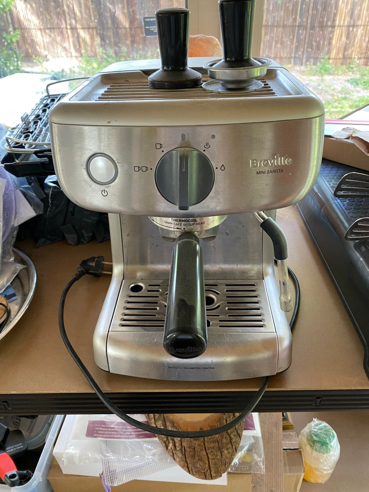 Breville Mini Barista Espressomachine - Zo goed als nieuw, Espresso apparaat, Gemalen koffie, Zo goed als nieuw, 1 kopje