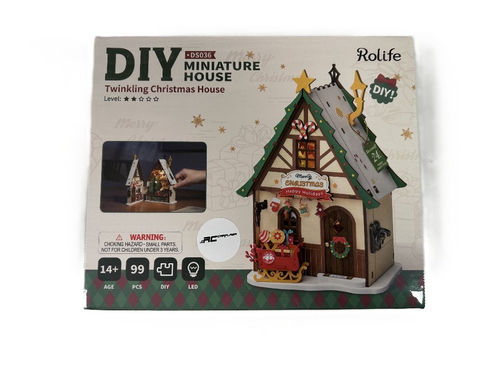 Robotime Twinkling Christmas House, Ophalen of Verzenden, Nieuw, Knutselwerk