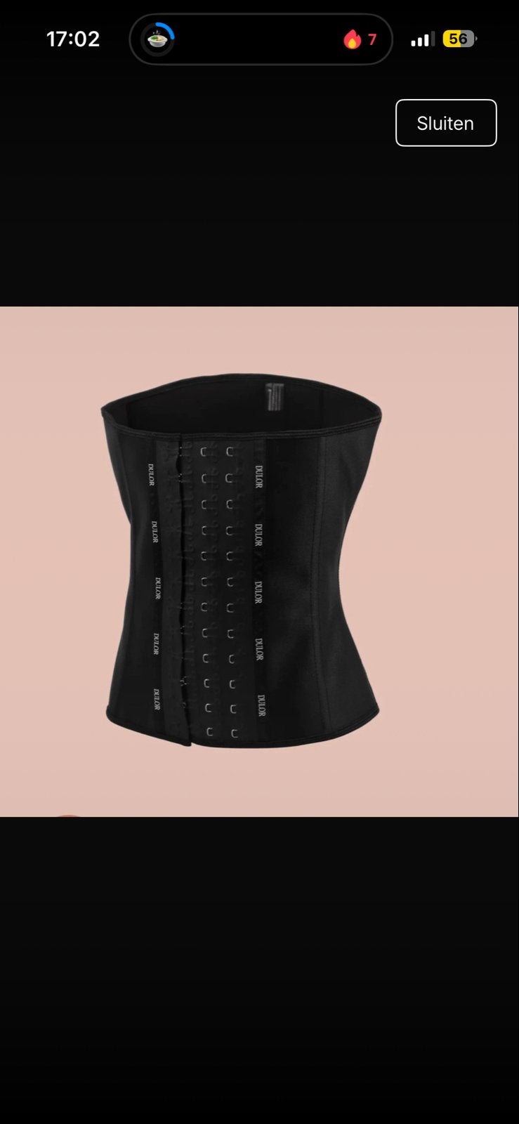 Zwart DULOR Korset / Waist Trainer, Ophalen of Verzenden, Zwart, Body of Korset