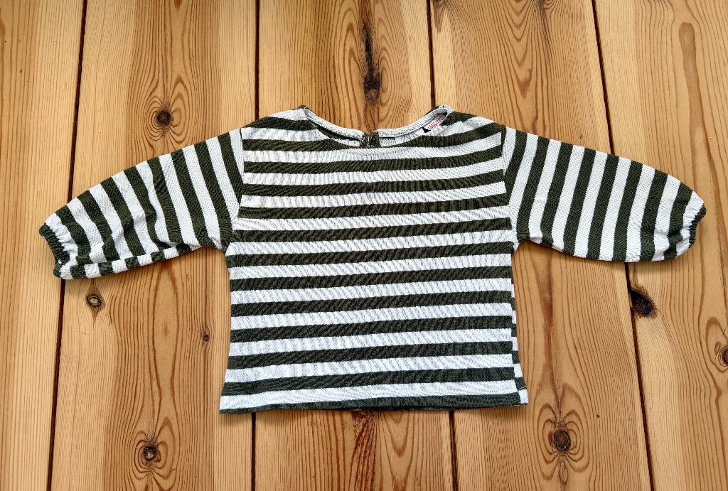 Zara Baby Trui / shirt - Wit / Groen - Maat 80, Ophalen of Verzenden, Zo goed als nieuw, Zara, Truitje of Vestje