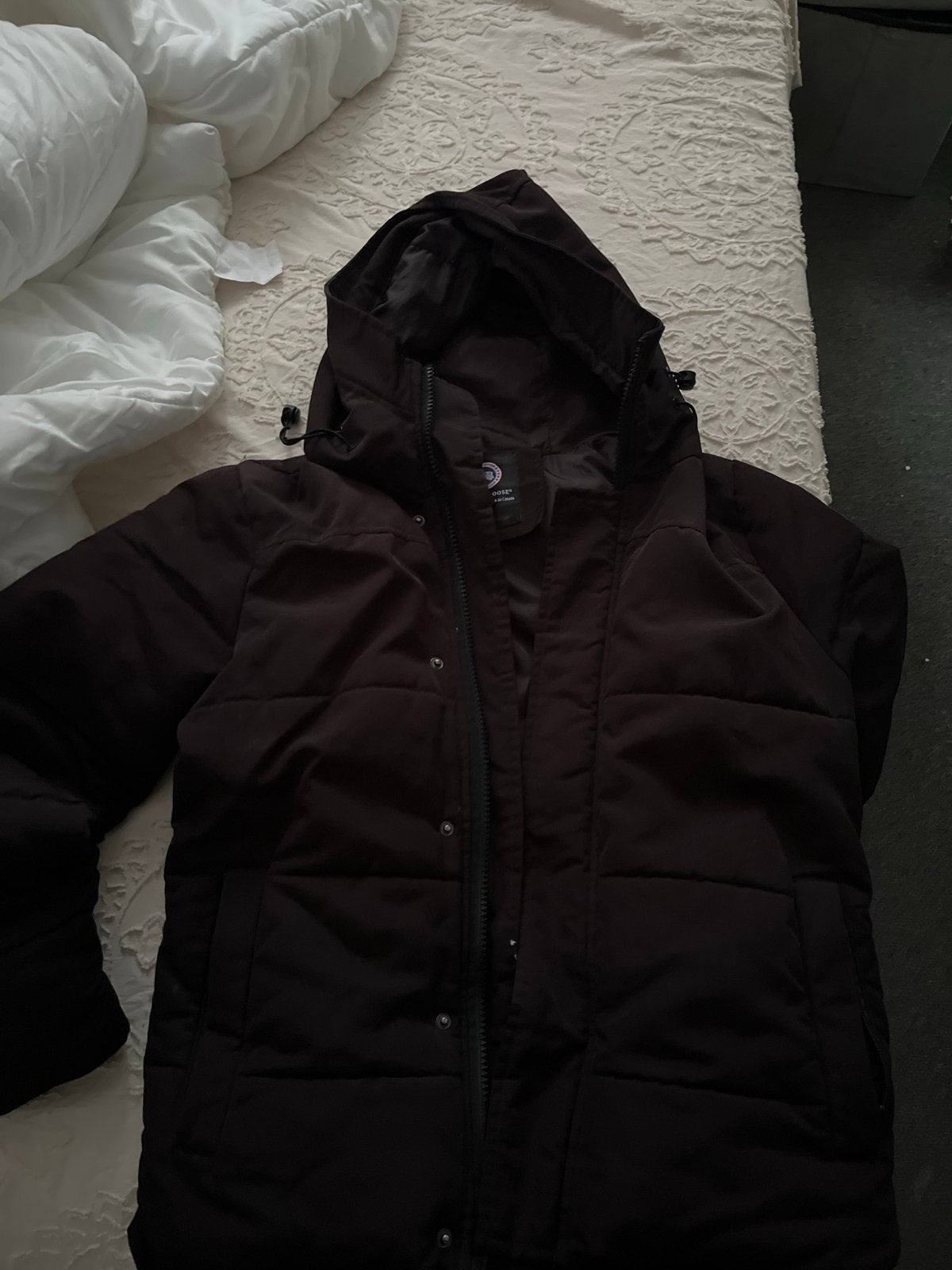 Canada Goose Puffer Jas - Zwart, Maat S, Ophalen of Verzenden, Zo goed als nieuw, Maat 36 (S), Zwart