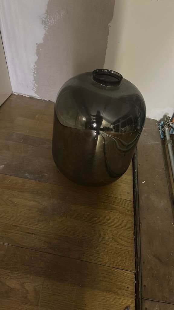 Grote smokey zilverkleurige lamp zonder fitting, Ophalen, Gebruikt