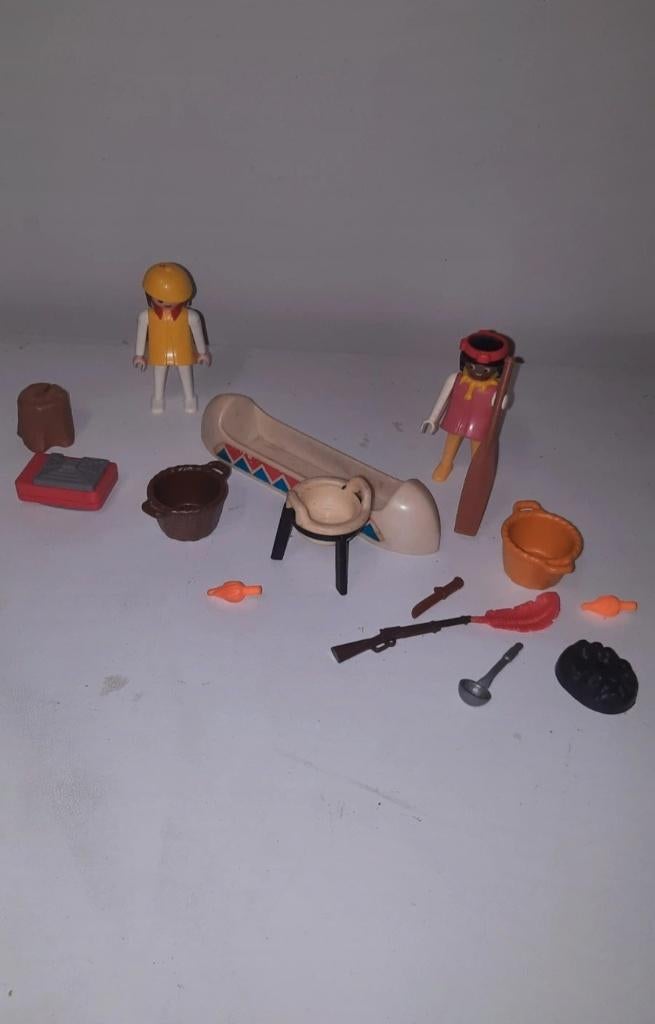 Vintage playmobil indianen set, Ophalen of Verzenden, Gebruikt, Complete set