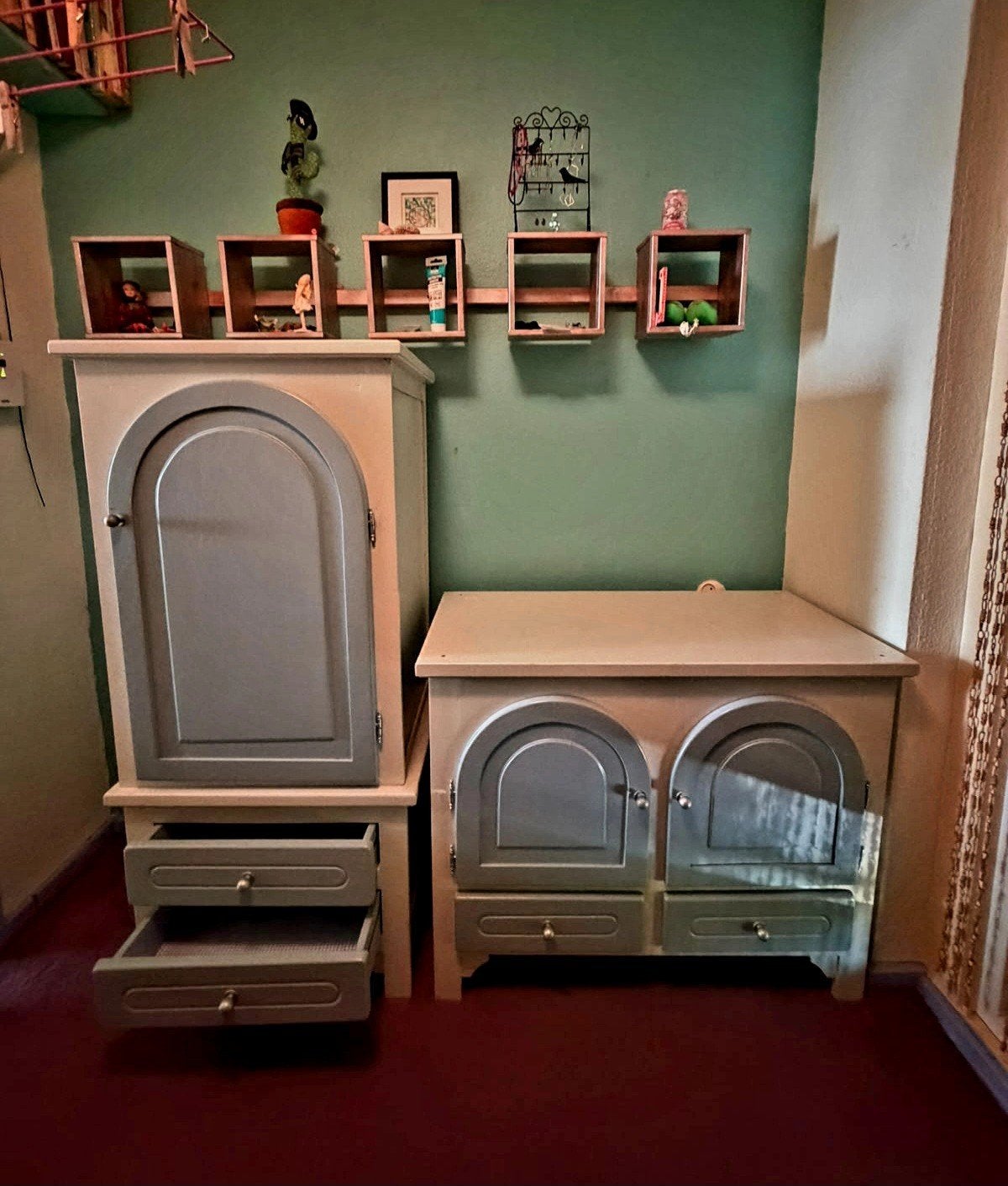 Vintage commode + kast, Ophalen, Gebruikt, 50 tot 70 cm, 105 cm of meer