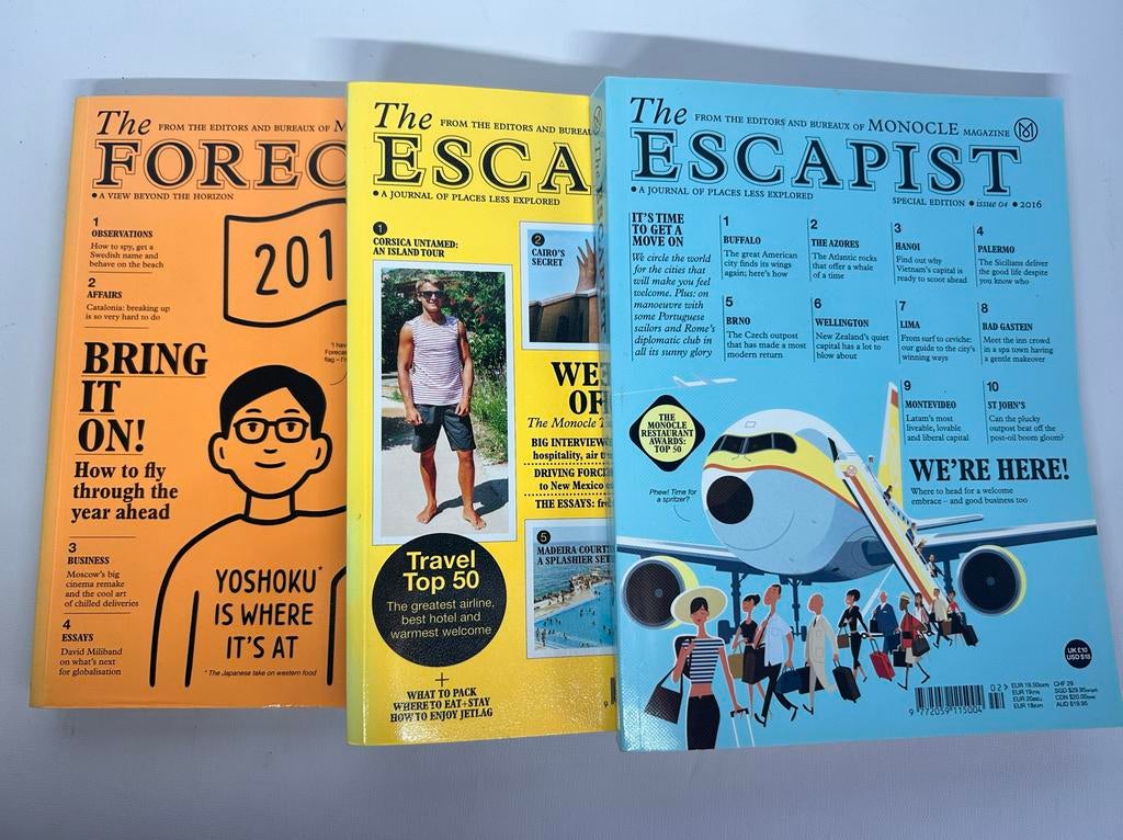 The Escapist & The Forecast Monocle Magazine 2018, Ophalen of Verzenden, Zo goed als nieuw, Overige typen