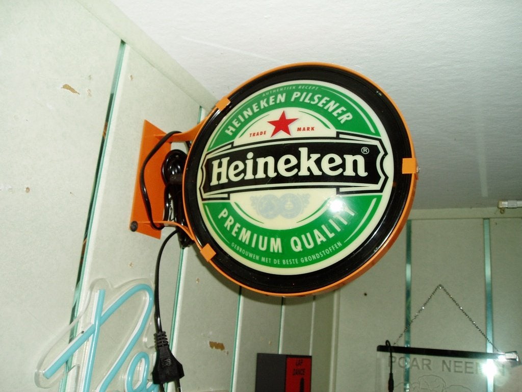 Heineken lamp  25 cm   Oranje, Ophalen of Verzenden, Gebruikt