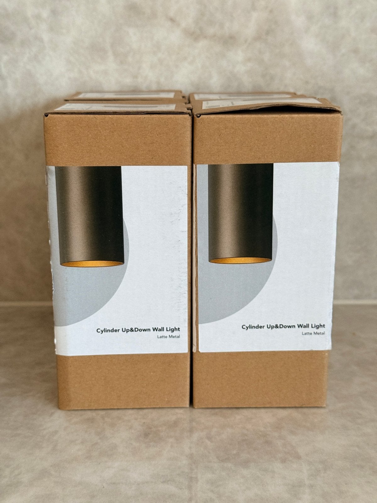 4 x Searchlight Cylinder Up&Down wandlampen Latte Metaal, Up-/downlighter, Nieuw, Overige fittingen, Ophalen of Verzenden