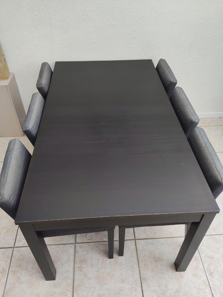 Eetkamertafel met 6 stoelen - Modern en Ruim Design, Ophalen, Gebruikt, Overige materialen, 50 tot 100 cm
