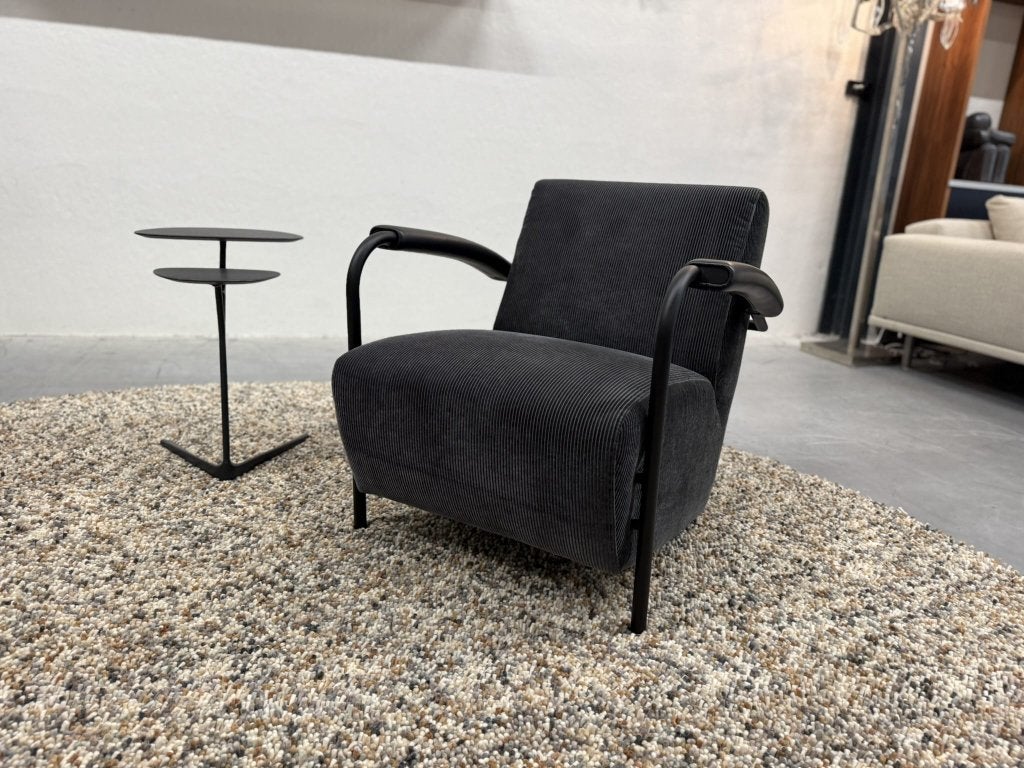 Nieuw Leolux Scylla Fauteuil zwart stof design stoel