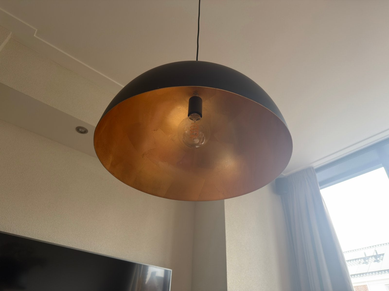 Hanglamp 50cm zwart/goud, Huis en Inrichting, Ophalen, Zo goed als nieuw