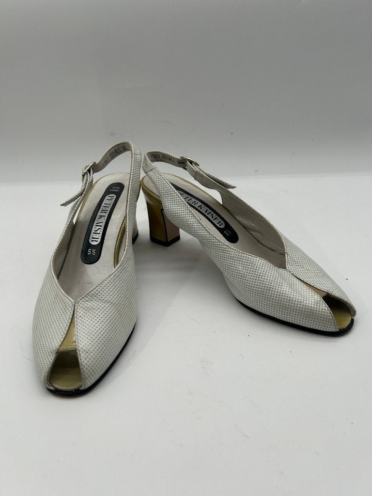 Peter Kaiser, maat 38,5  Elegante witte slingback, Peter Kaiser, Verzenden, Wit, Sandalen of Muiltjes