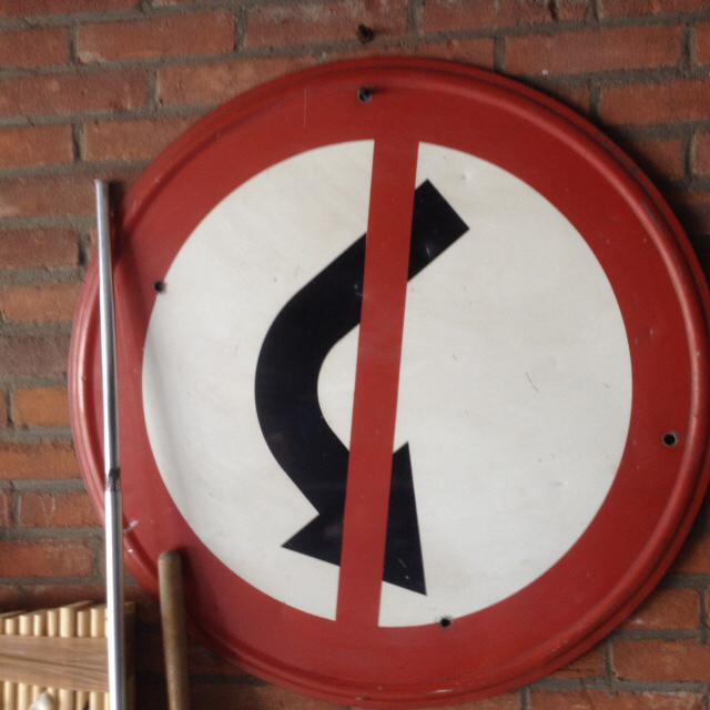 Mancave verkeersbord 1974, Ophalen of Verzenden, Zo goed als nieuw