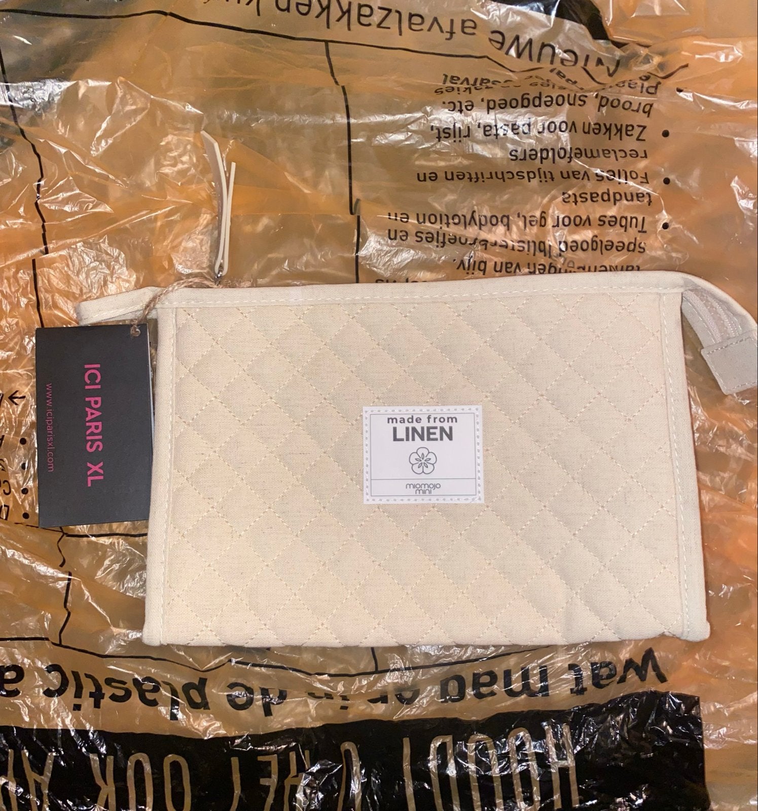 Nieuwe Ici Paris XL Toilettas - Gemaakt van Linnen, Ophalen of Verzenden, Nieuw, Beige