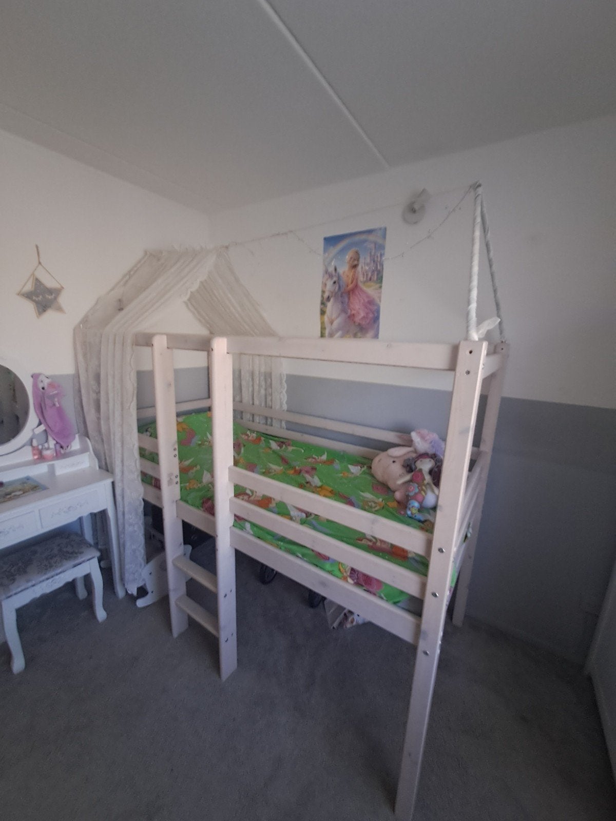 Gratis!! Halfhoogslaper meidenkamer, Ophalen, 85 tot 100 cm, Gebruikt, Lattenbodem