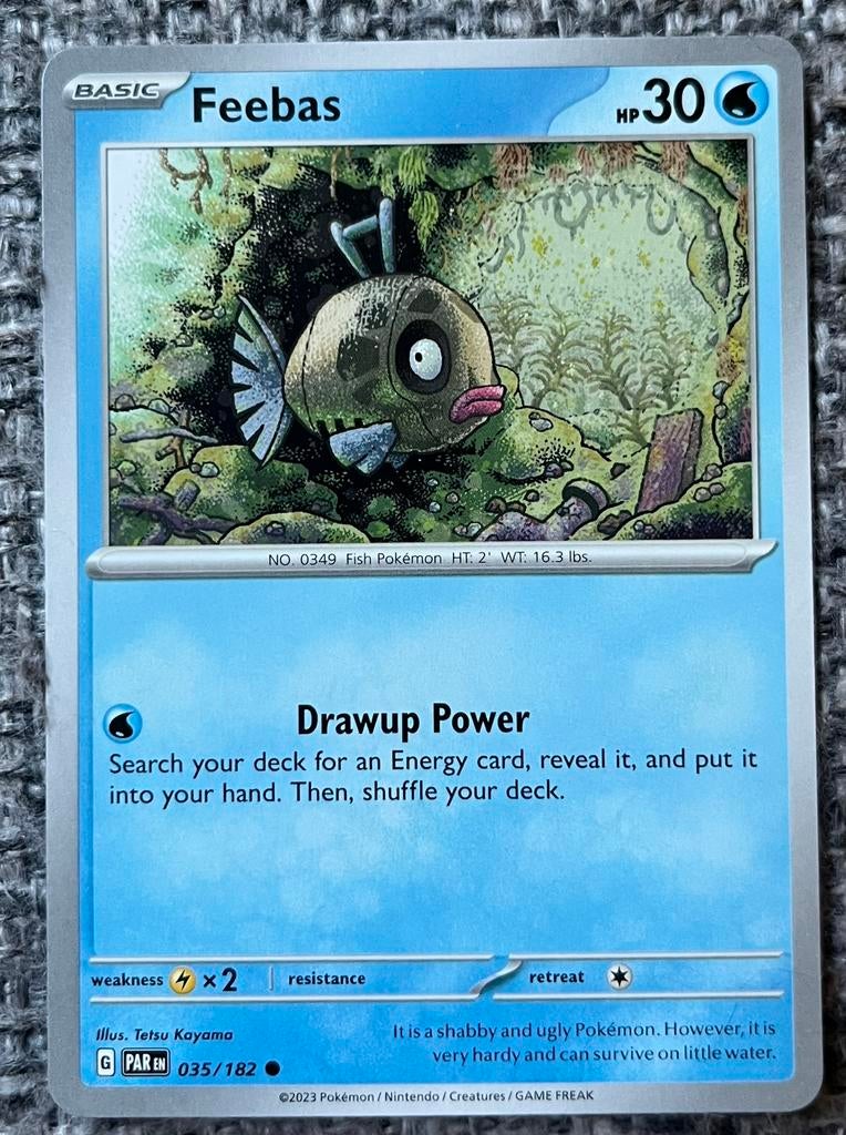 Pokémonkaart van Feebas (349) • Paradox Rift (035/182), Ophalen of Verzenden, Nieuw, Losse kaart
