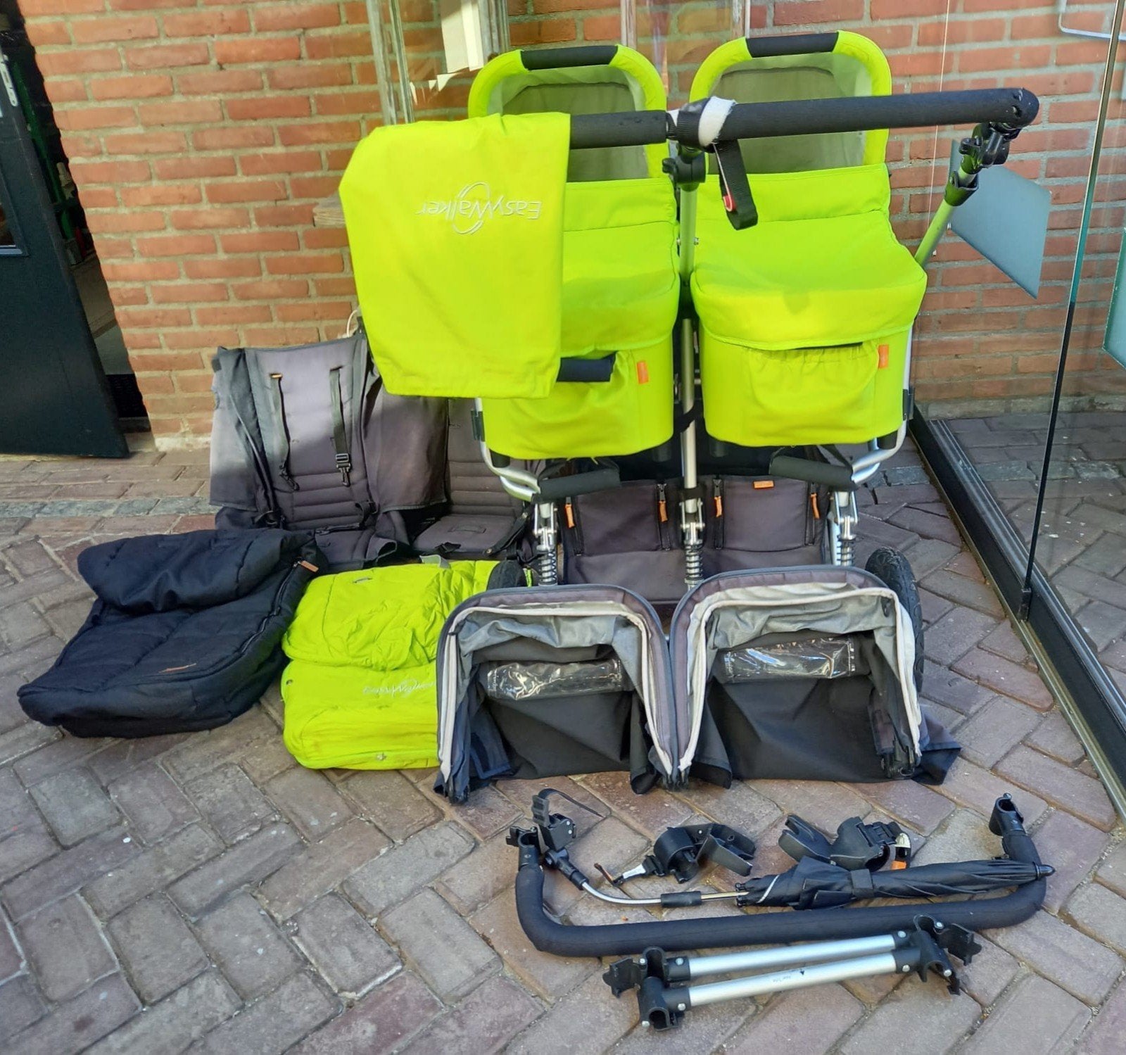Easywalker Duo kinderwagen - Limegroen, Gebruikt, Duowagen, Ophalen, Kinderwagen