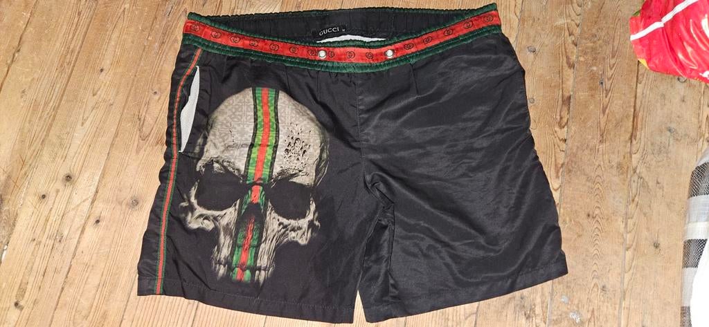 Gucci Zwembroek met Skull Print heeft geen touw in de band, Zwart, Ophalen of Verzenden, Gucci, Zwembroek of Short