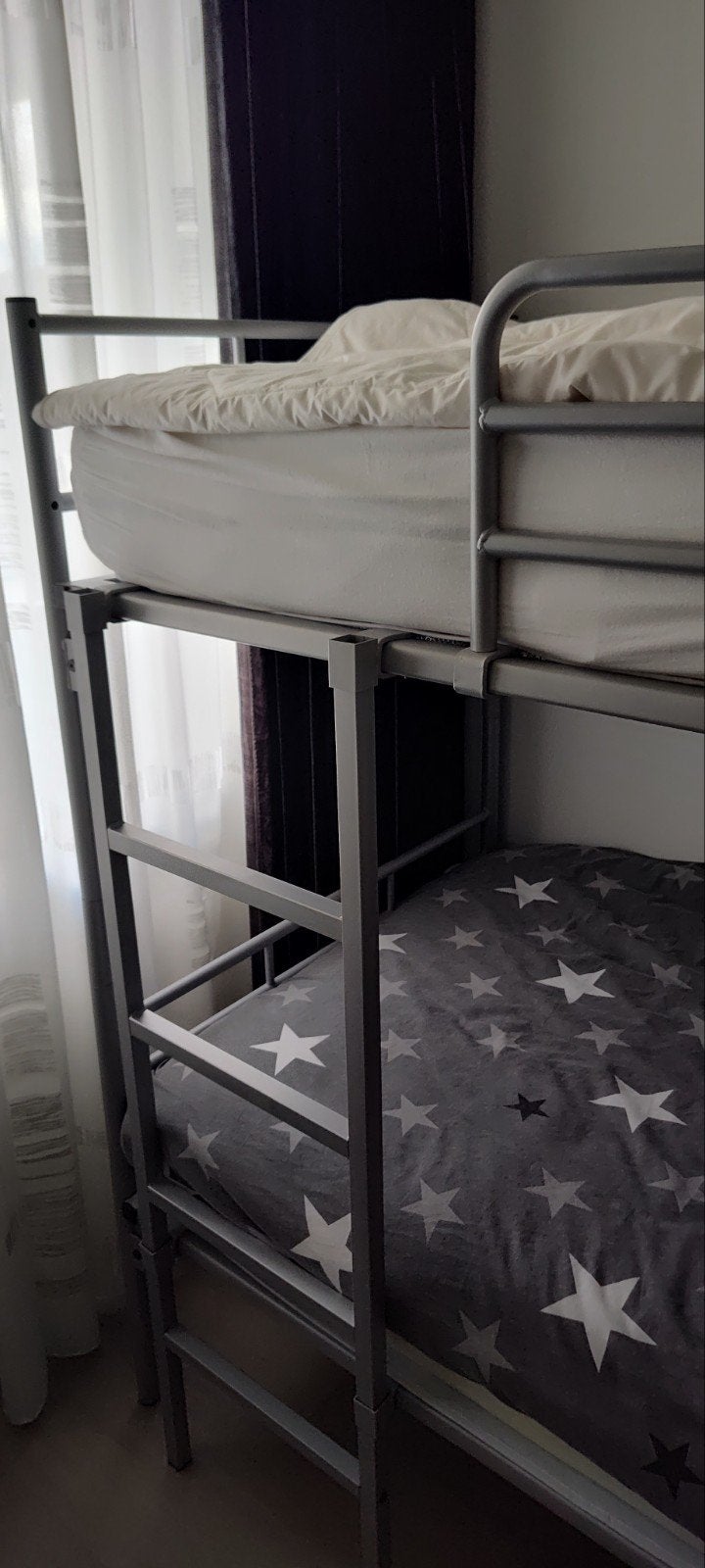 Deelbaar stapelbed met dwars gespannen spiraal bodem 90x200, Ophalen, Gebruikt, 90 cm, 160 tot 180 cm