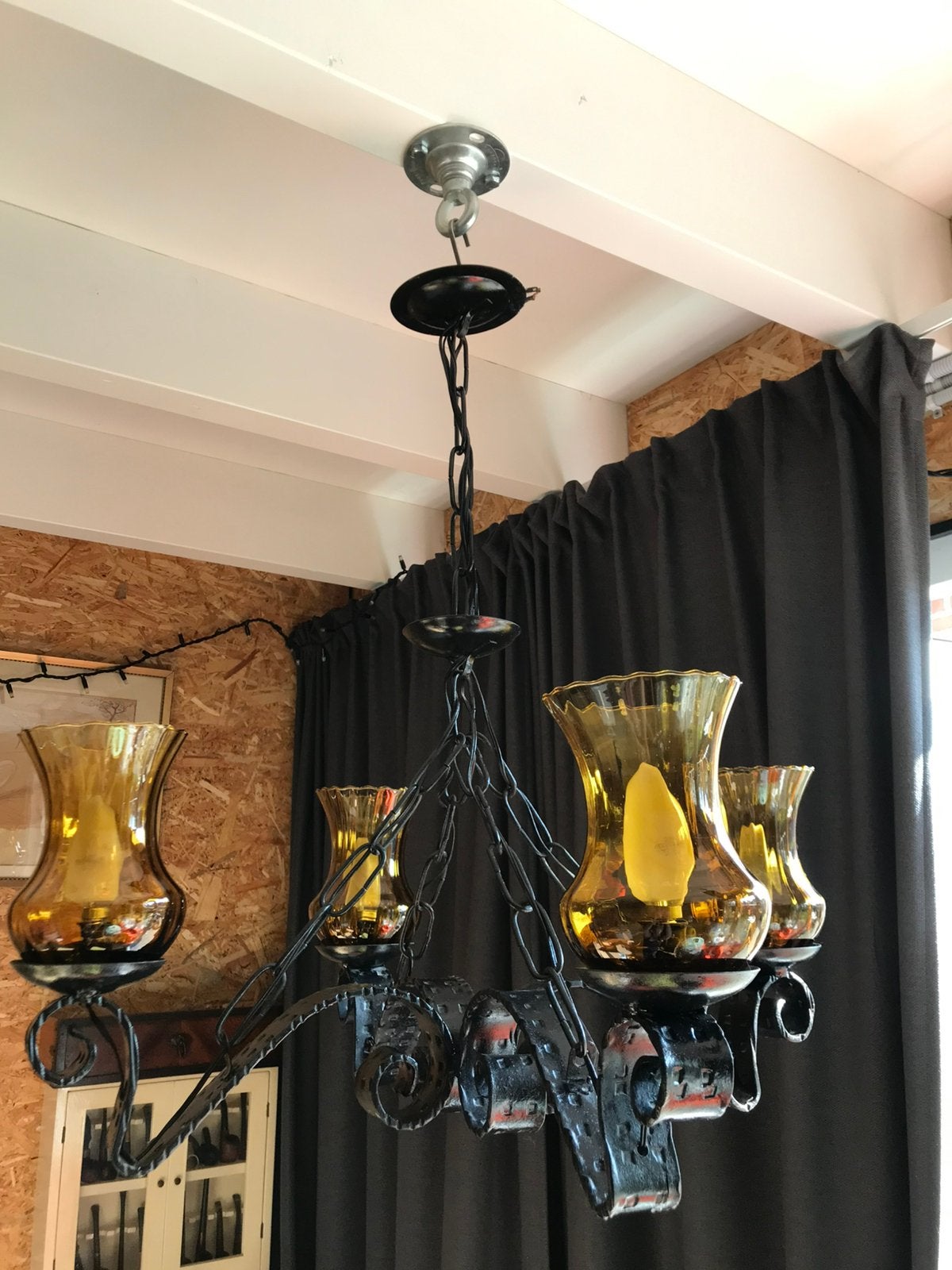 Authentieke Spaanse hanglamp 4 Arms kroonluchter, Ophalen of Verzenden, Zo goed als nieuw