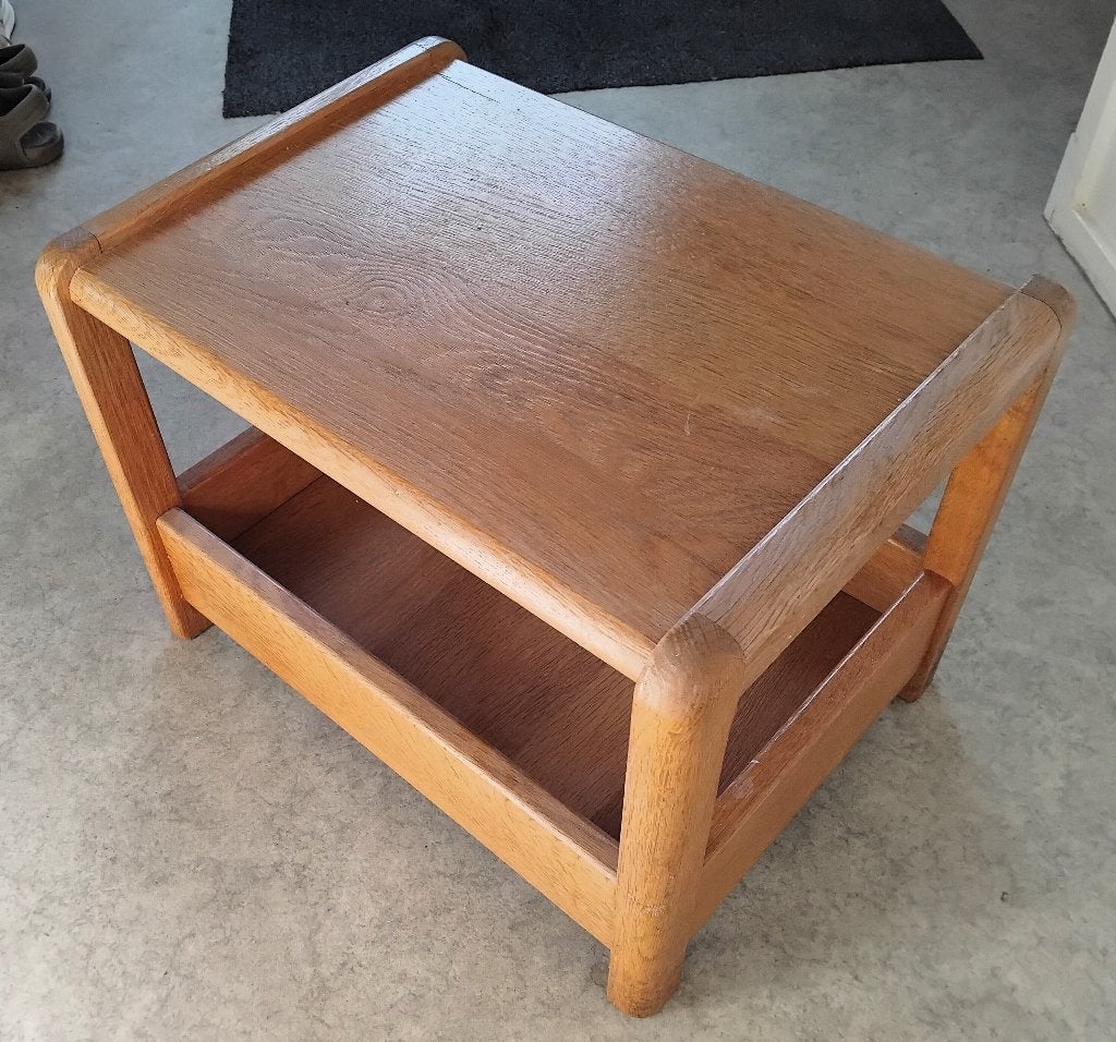 lichteiken bijzettafel - massieve, zware kwaliteit!, Minder dan 55 cm, Zo goed als nieuw, Rechthoekig, Hout