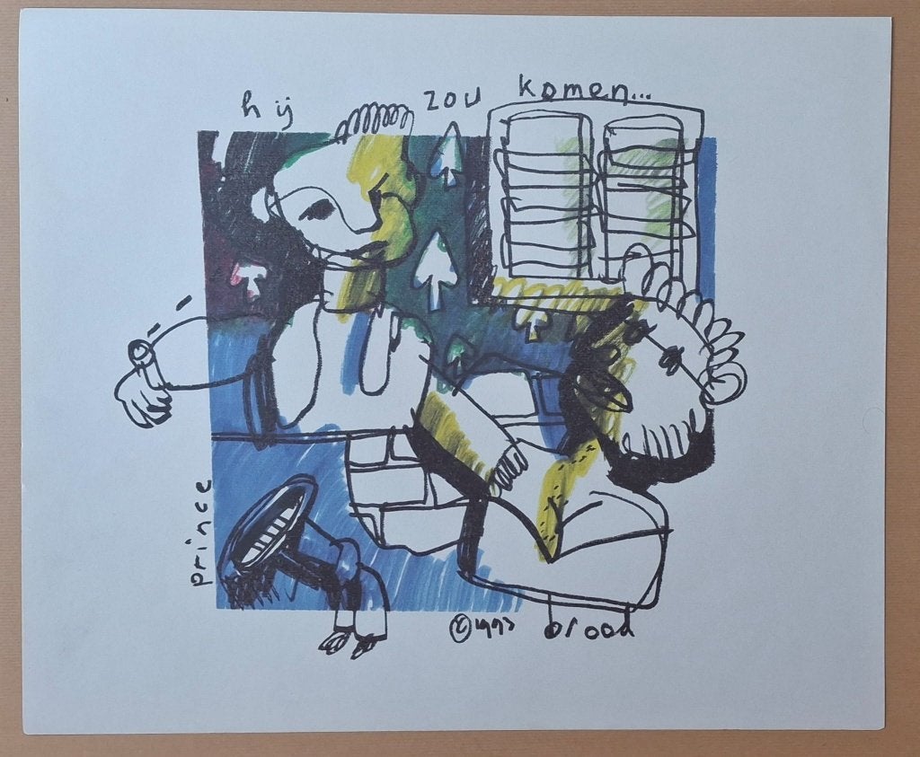 Herman Brood - Prince “Hij zou komen” - Pop Series 1993, Portret en Figuren, Gesigneerd in de plaat, Offsetdruk, Ophalen of Verzenden