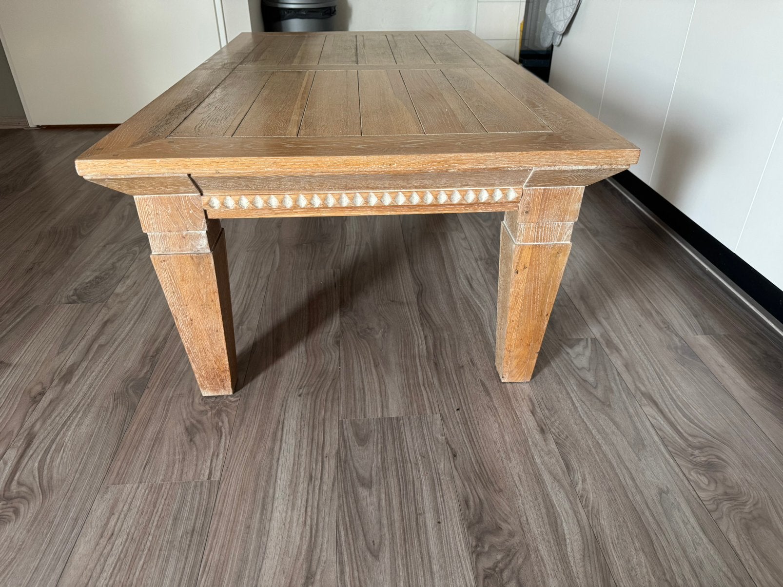 Eiken salontafel en tv meubel, Ophalen, 50 – 75, Gebruikt, 100 tot 150 cm