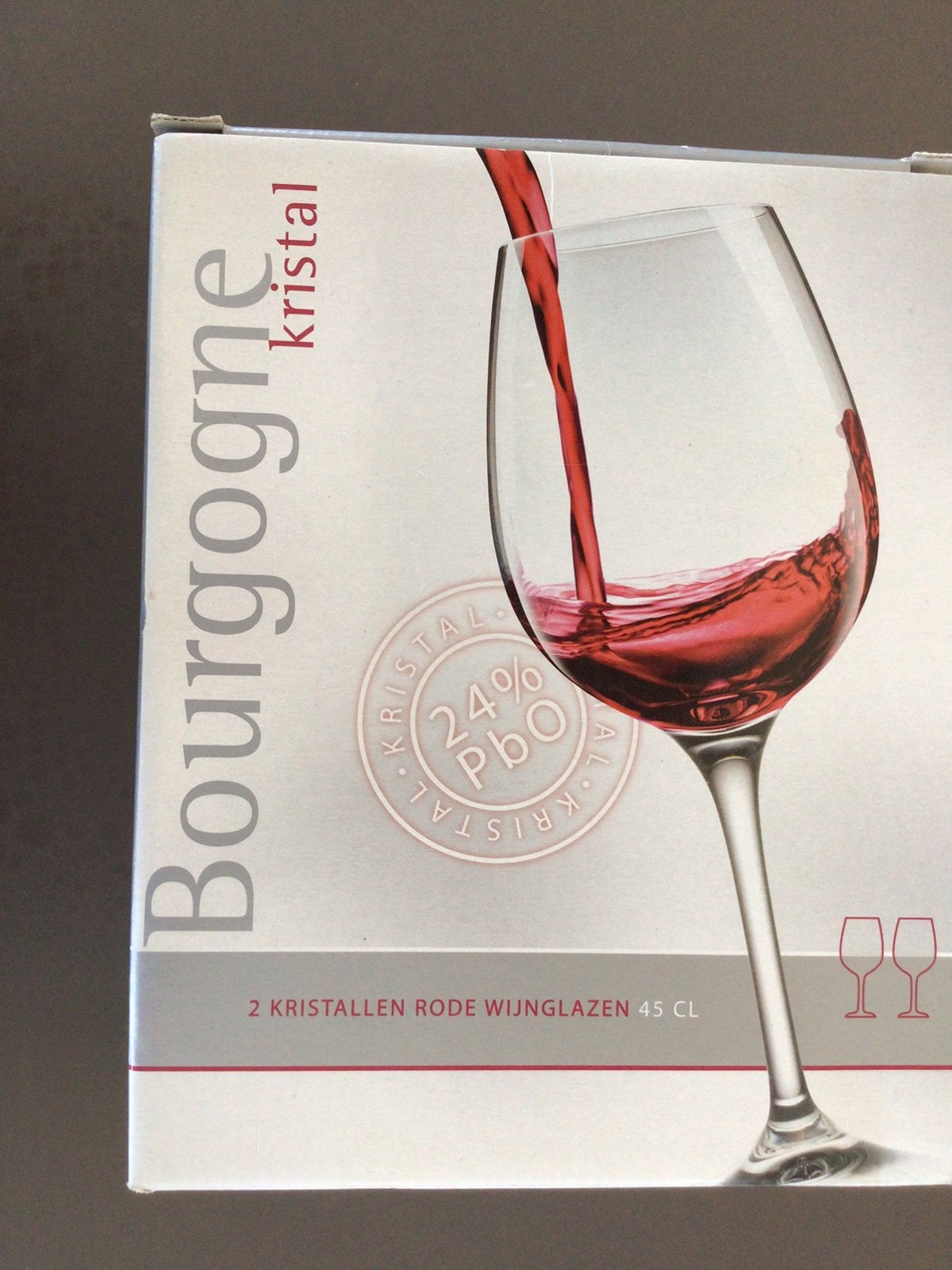 Twee Bourgogne kristallen wijnglazen, Ophalen, Zo goed als nieuw, Overige typen