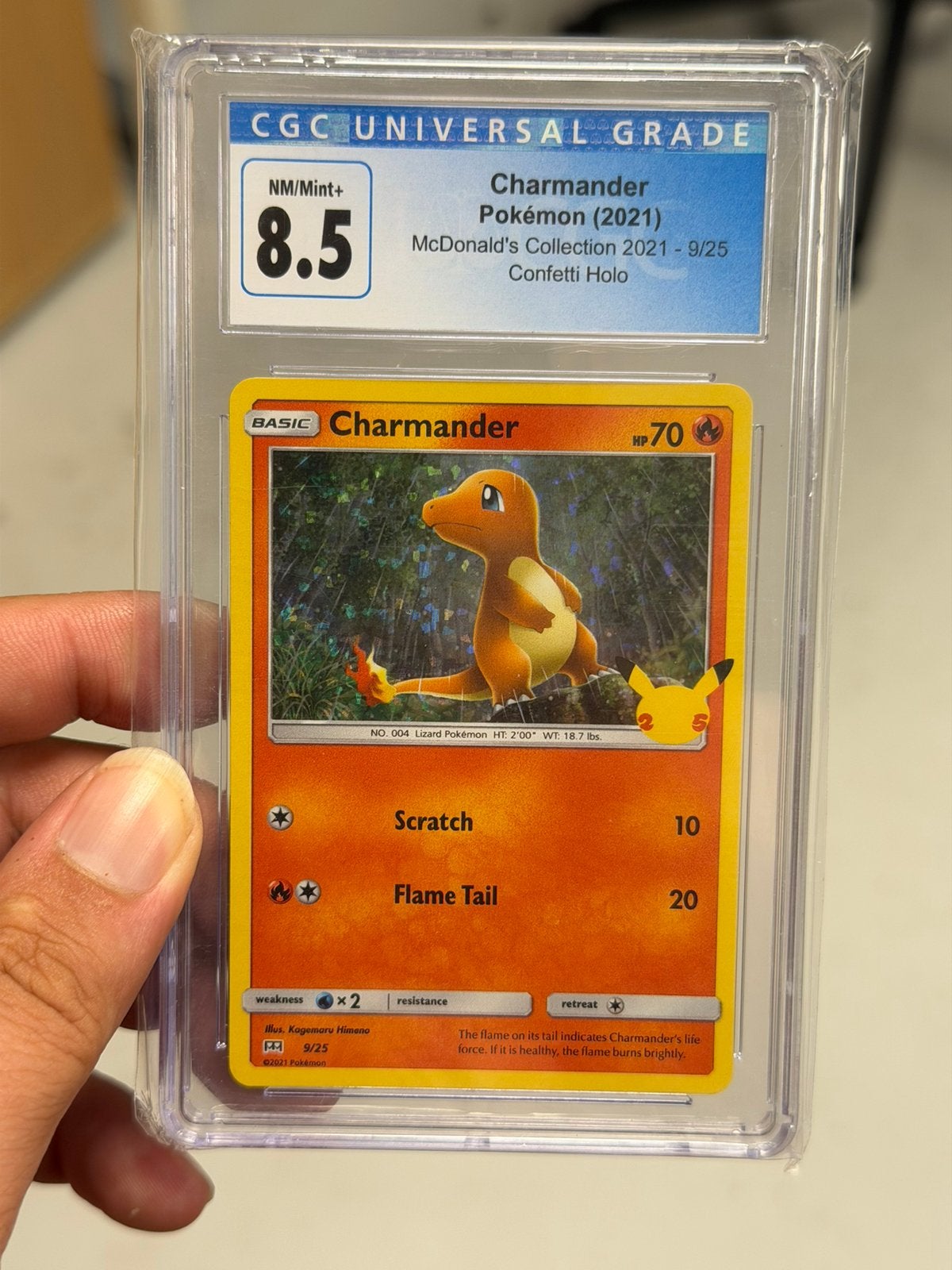 Charmander 9/25 McDonald’s 2021 Holo CGC slab 8.5 Pokémon, Hobby en Vrije tijd, Verzamelkaartspellen | Pokémon, Ophalen of Verzenden