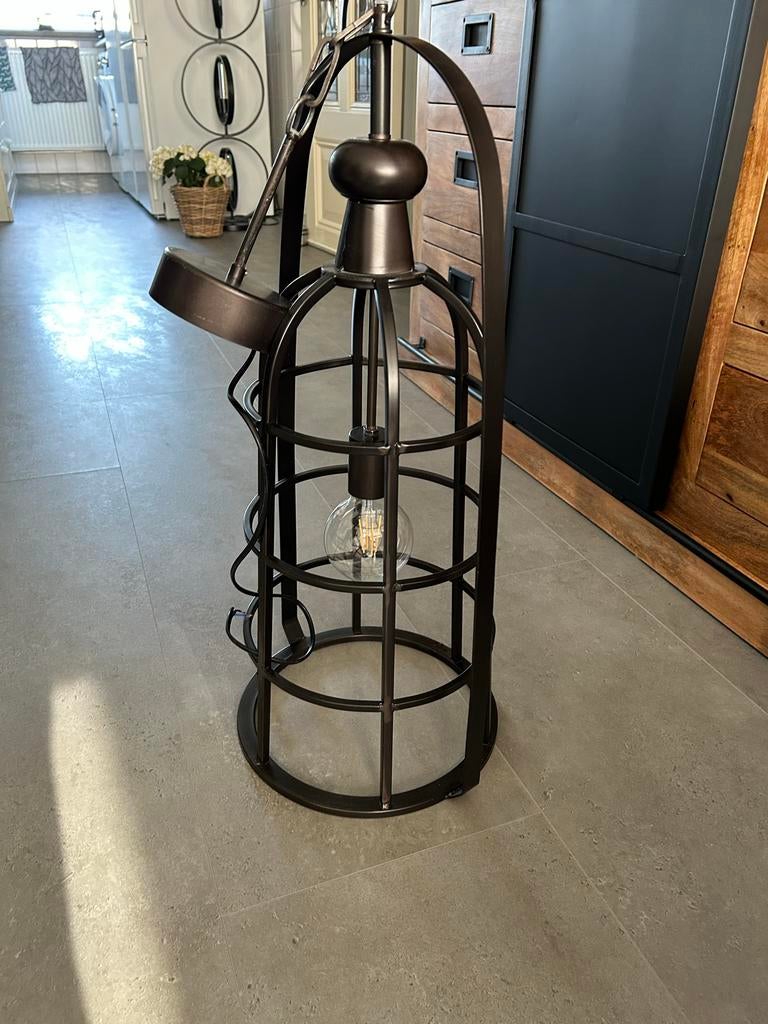 - Stoere hanglamp inclusief licht bol, Ophalen, Gebruikt, Metaal, Minder dan 100 cm
