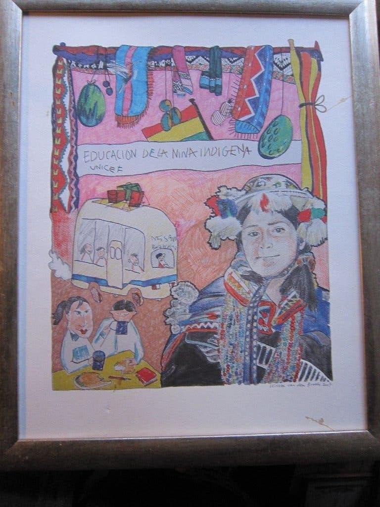 UNNISEF, Losse kleurprent van Willem v/d Broek Glas gebroken, Verzamelen, Ophalen, Voor 1940, Gebruikt, Overige onderwerpen