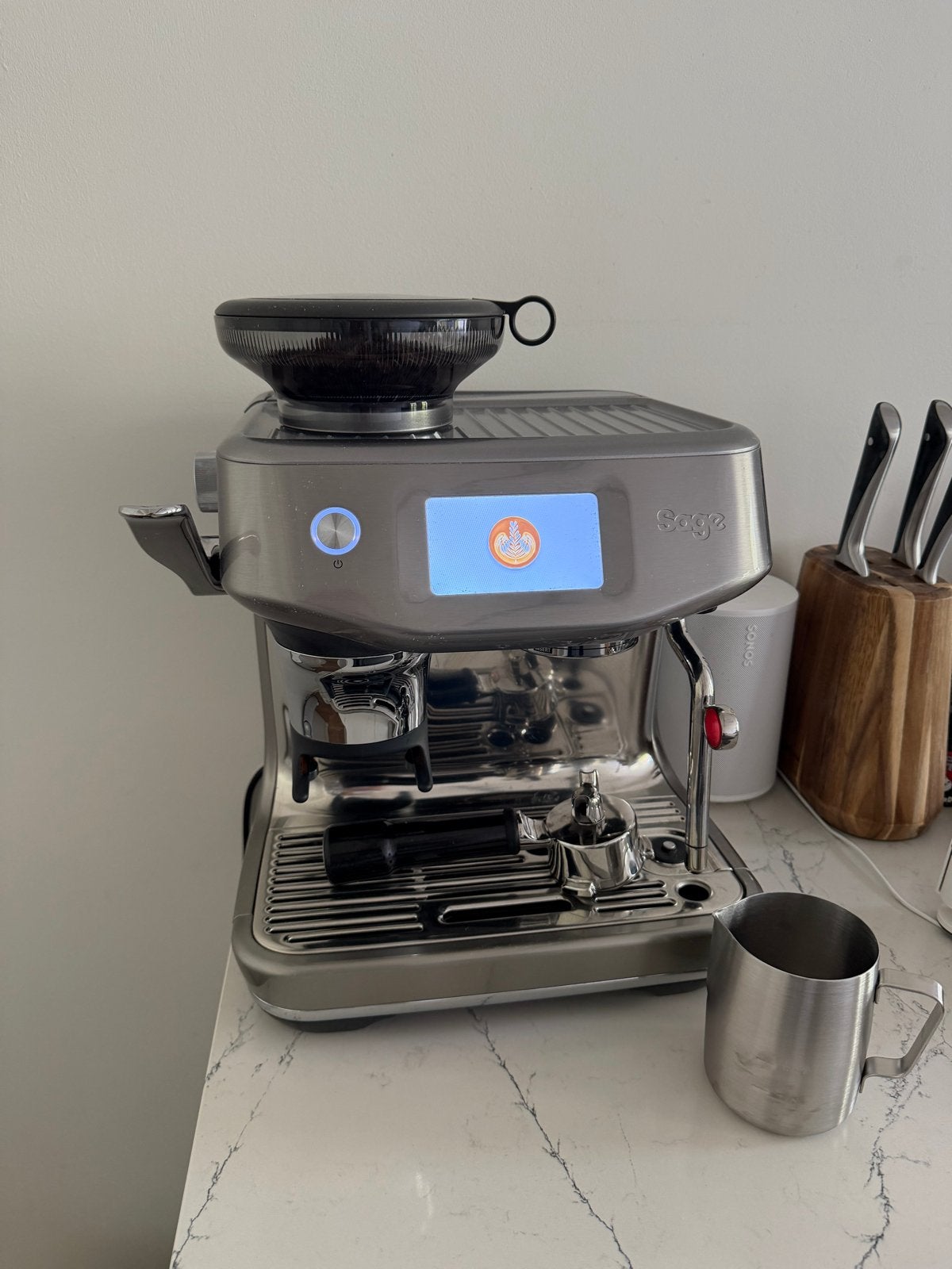 Sage Barista Touch Impress Cold Steel - Zo goed als nieuw, Witgoed en Apparatuur, Ophalen, Afneembaar waterreservoir, Espresso apparaat