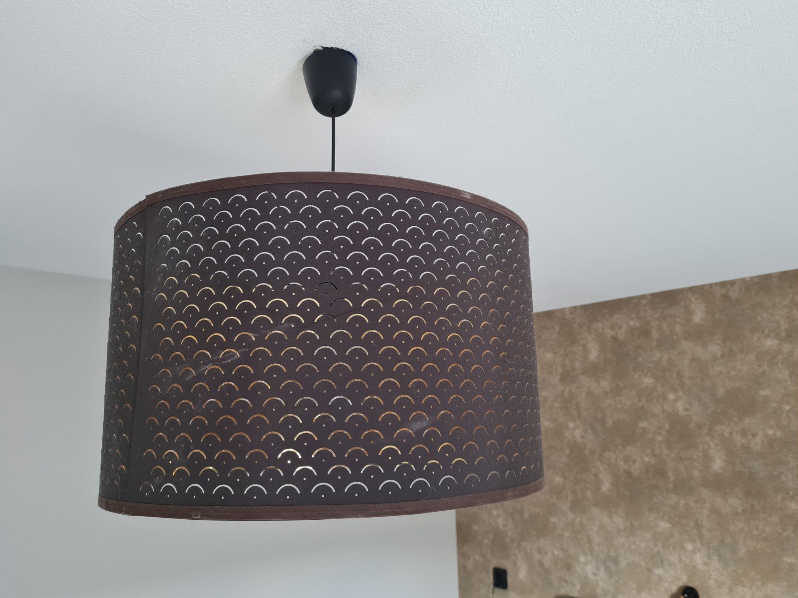 IKEA NYMÖ lampenkap, zwart/messingkleur, 59 cm, Zwart, Rond, Zo goed als nieuw, 59 cm